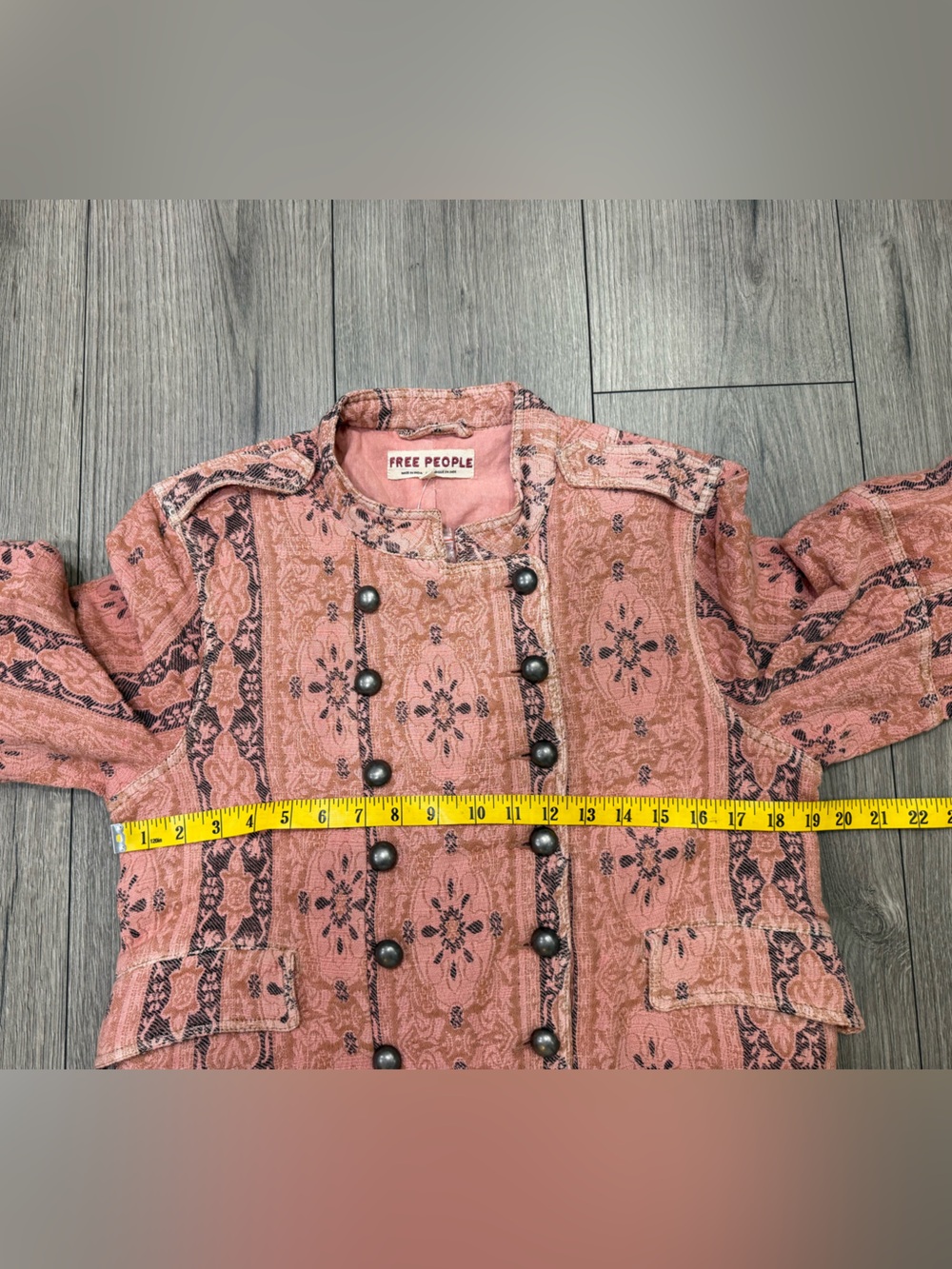 NWT Free People Lotty Jacquard Jacket Sz Medium in ROSE SMOKE - Picture 7 of 10